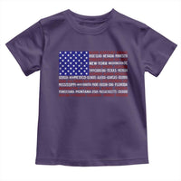 Vintage American Flag Toddler T Shirt With States 4th Of July - Wonder Print Shop