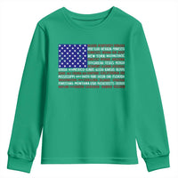 Vintage American Flag Youth Sweatshirt With States 4th Of July - Wonder Print Shop