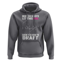 Girls Fantasy Football Hoodie Move Over Boys Draft Party Commish FFL - Wonder Print Shop