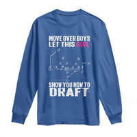 Girls Fantasy Football Long Sleeve Shirt Move Over Boys Draft Party Commish FFL - Wonder Print Shop
