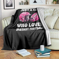 Funny Just A Girl Who Loves Fantasy Football Throw Blanket - Wonder Print Shop