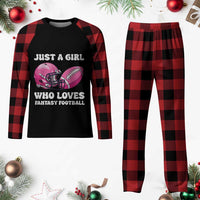 Funny Just A Girl Who Loves Fantasy Football Plaid Pajama Set - Wonder Print Shop