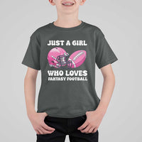 Funny Just A Girl Who Loves Fantasy Football T Shirt For Kid - Wonder Print Shop