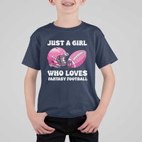 Funny Just A Girl Who Loves Fantasy Football T Shirt For Kid - Wonder Print Shop
