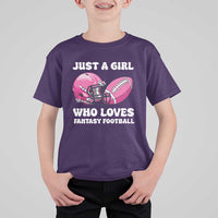Funny Just A Girl Who Loves Fantasy Football T Shirt For Kid - Wonder Print Shop