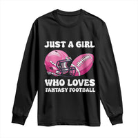 Funny Just A Girl Who Loves Fantasy Football Long Sleeve Shirt - Wonder Print Shop
