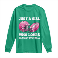 Funny Just A Girl Who Loves Fantasy Football Long Sleeve Shirt - Wonder Print Shop
