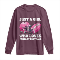 Funny Just A Girl Who Loves Fantasy Football Long Sleeve Shirt - Wonder Print Shop