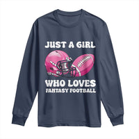Funny Just A Girl Who Loves Fantasy Football Long Sleeve Shirt - Wonder Print Shop