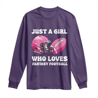 Funny Just A Girl Who Loves Fantasy Football Long Sleeve Shirt - Wonder Print Shop