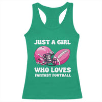 Funny Just A Girl Who Loves Fantasy Football Racerback Tank Top - Wonder Print Shop