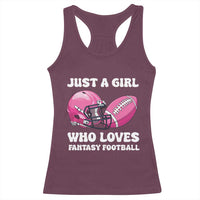 Funny Just A Girl Who Loves Fantasy Football Racerback Tank Top - Wonder Print Shop
