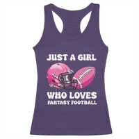 Funny Just A Girl Who Loves Fantasy Football Racerback Tank Top - Wonder Print Shop
