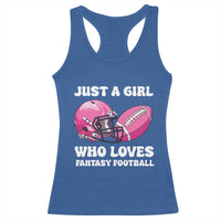 Funny Just A Girl Who Loves Fantasy Football Racerback Tank Top - Wonder Print Shop
