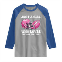Funny Just A Girl Who Loves Fantasy Football Raglan Shirt - Wonder Print Shop