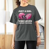 Funny Just A Girl Who Loves Fantasy Football T Shirt For Women - Wonder Print Shop
