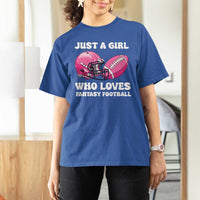 Funny Just A Girl Who Loves Fantasy Football T Shirt For Women - Wonder Print Shop