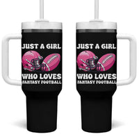 Funny Just A Girl Who Loves Fantasy Football Tumbler With Handle - Wonder Print Shop