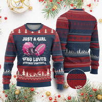 Funny Just A Girl Who Loves Fantasy Football Knitted Sweatshirt - Wonder Print Shop