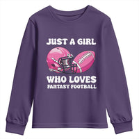 Funny Just A Girl Who Loves Fantasy Football Youth Sweatshirt - Wonder Print Shop