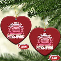 Funny This Girl Is A Fantasy Football Champion Christmas Ornament Retro Champ Champion Draft - Wonder Print Shop