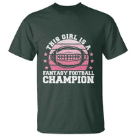 Funny This Girl Is A Fantasy Football Champion T Shirt Retro Champ Champion Draft - Wonder Print Shop