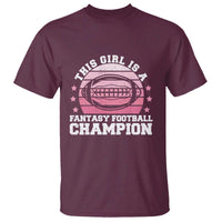 Funny This Girl Is A Fantasy Football Champion T Shirt Retro Champ Champion Draft - Wonder Print Shop