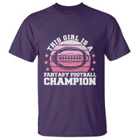 Funny This Girl Is A Fantasy Football Champion T Shirt Retro Champ Champion Draft - Wonder Print Shop