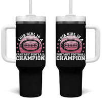 Funny This Girl Is A Fantasy Football Champion Tumbler With Handle Retro Champ Champion Draft - Wonder Print Shop