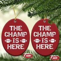 Funny Fantasy Football Champion Christmas Ornament Champ Draft Party Commish FFL - Wonder Print Shop