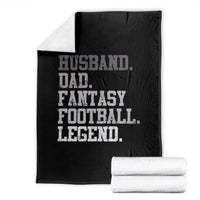 Husband Dad Fantasy Football Legend Throw Blanket Retro Fathers Day - Wonder Print Shop