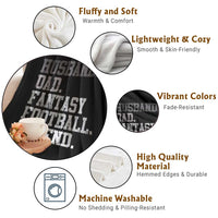 Husband Dad Fantasy Football Legend Throw Blanket Retro Fathers Day - Wonder Print Shop