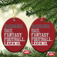 Husband Dad Fantasy Football Legend Christmas Ornament Retro Fathers Day - Wonder Print Shop