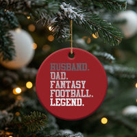 Husband Dad Fantasy Football Legend Christmas Ornament Retro Fathers Day - Wonder Print Shop