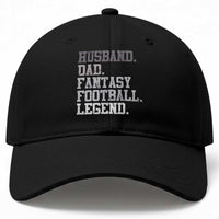 Husband Dad Fantasy Football Legend Baseball Cap Retro Fathers Day