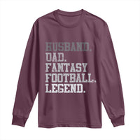 Husband Dad Fantasy Football Legend Long Sleeve Shirt Retro Fathers Day - Wonder Print Shop