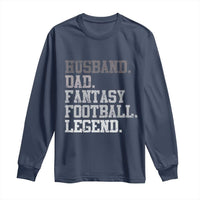 Husband Dad Fantasy Football Legend Long Sleeve Shirt Retro Fathers Day - Wonder Print Shop