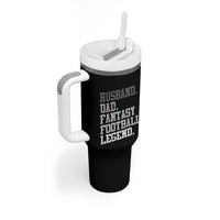 Husband Dad Fantasy Football Legend Tumbler With Handle Retro Fathers Day - Wonder Print Shop
