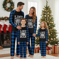 Football Linemen Plaid Pajama Set Vintage Offensive Lineman - Wonder Print Shop