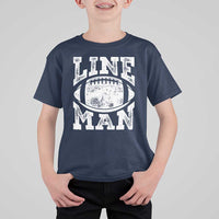 Football Linemen T Shirt For Kid Vintage Offensive Lineman - Wonder Print Shop
