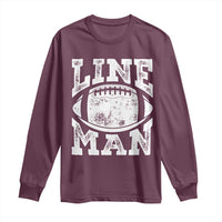 Football Linemen Long Sleeve Shirt Vintage Offensive Lineman - Wonder Print Shop