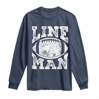 Football Linemen Long Sleeve Shirt Vintage Offensive Lineman - Wonder Print Shop