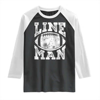 Football Linemen Raglan Shirt Vintage Offensive Lineman - Wonder Print Shop