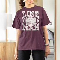 Football Linemen T Shirt For Women Vintage Offensive Lineman - Wonder Print Shop