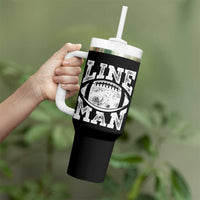 Football Linemen Tumbler With Handle Vintage Offensive Lineman - Wonder Print Shop