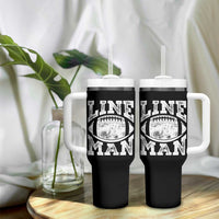Football Linemen Tumbler With Handle Vintage Offensive Lineman - Wonder Print Shop