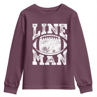 Football Linemen Youth Sweatshirt Vintage Offensive Lineman - Wonder Print Shop