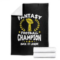 Fantasy Football Legend Throw Blanket Suck It Loser Funny Champ Champion Draft - Wonder Print Shop