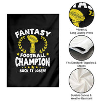 Fantasy Football Legend Garden Flag Suck It Loser Funny Champ Champion Draft - Wonder Print Shop
