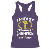 Fantasy Football Legend Racerback Tank Top Suck It Loser Funny Champ Champion Draft - Wonder Print Shop